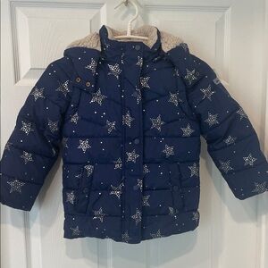 Joules Navy Star Pattern Puffer Jacket for Kids